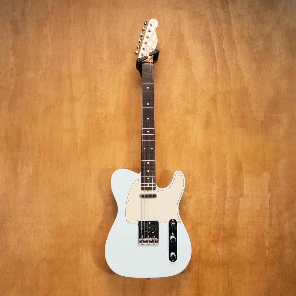 Fender Traditional II 60s Telecaster electric guitar in Sonic Blue with maple neck and single-cutaway body, natural wood finish.