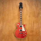 Epiphone Les Paul Standard '60s electric guitar in figured fuchsia with sunburst finish, showcasing its body and hardware details.