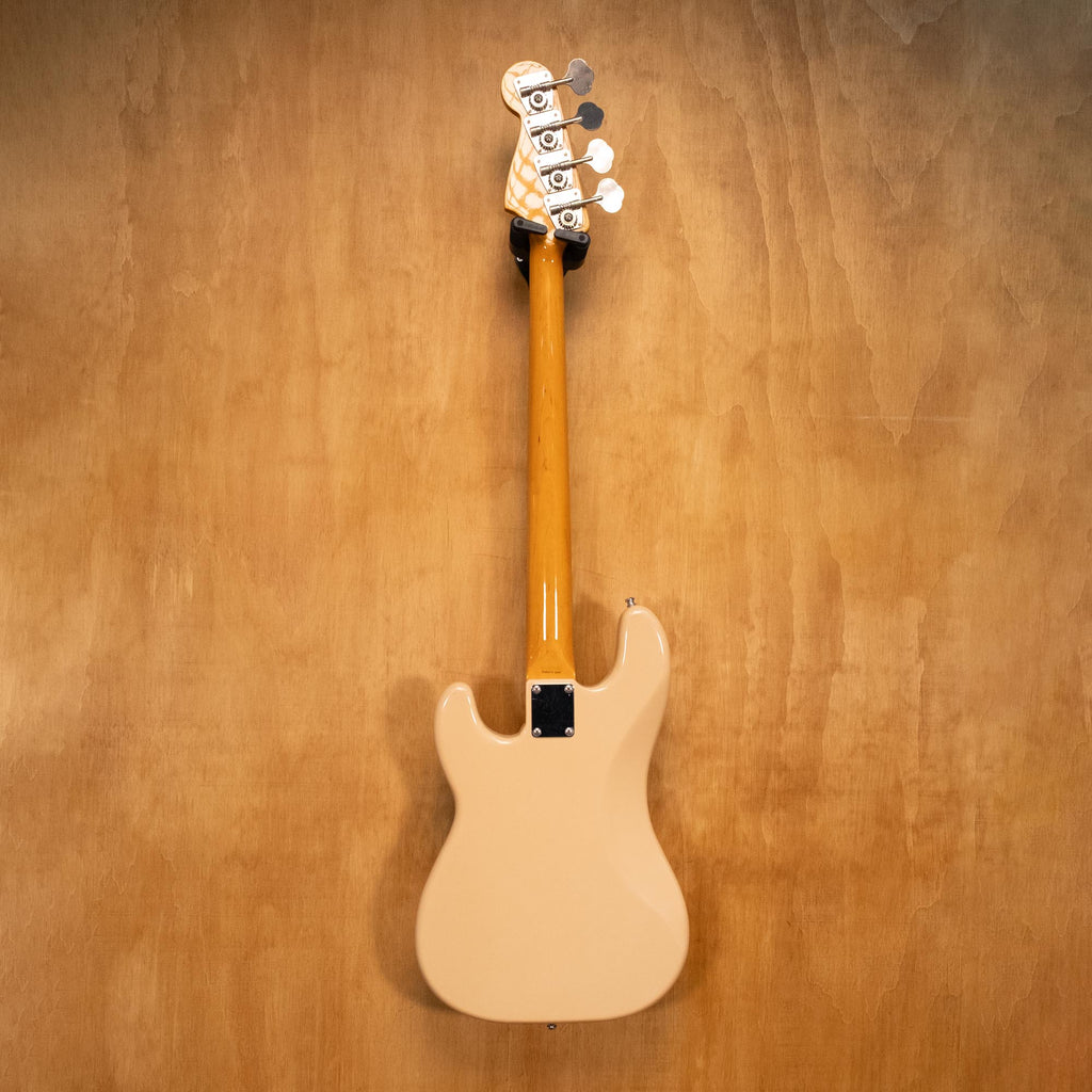 Fender PB70-70US Precision Bass guitar in Olympic White with maple neck, shown from front view, pre-owned, model CIJ O076543.