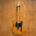 Fender Telecaster Crafted in Japan '04 electric guitar with sunburst finish and maple neck, close-up of body and control knobs.