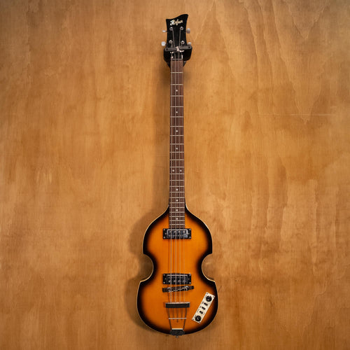 Preloved Hofner "Beatle" bass guitar, vintage-style electric bass with sunburst finish and iconic Hofner design.
