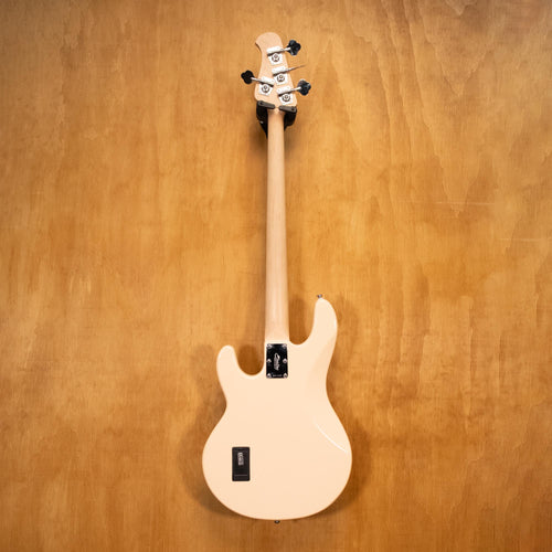 Preloved Sterling by Music Man Sting Ray bass guitar from the Sterling Sub Series, featuring a sleek body and four-string design.