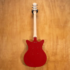 Preloved Danelectro '59 Electric Guitar in red with vintage-style body and chrome hardware, showcasing its classic design.