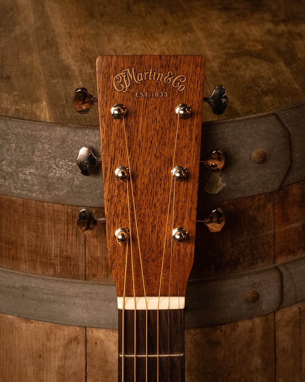 Martin Custom Shop OM-14 acoustic guitar with Sinker Redwood top and Jaguar Claw Mahogany back and sides, featuring Guatemalan wood accents.