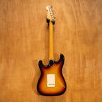 Fender Japan '62 Stratocaster electric guitar in 3-tone sunburst finish, showing body, neck, and headstock details.