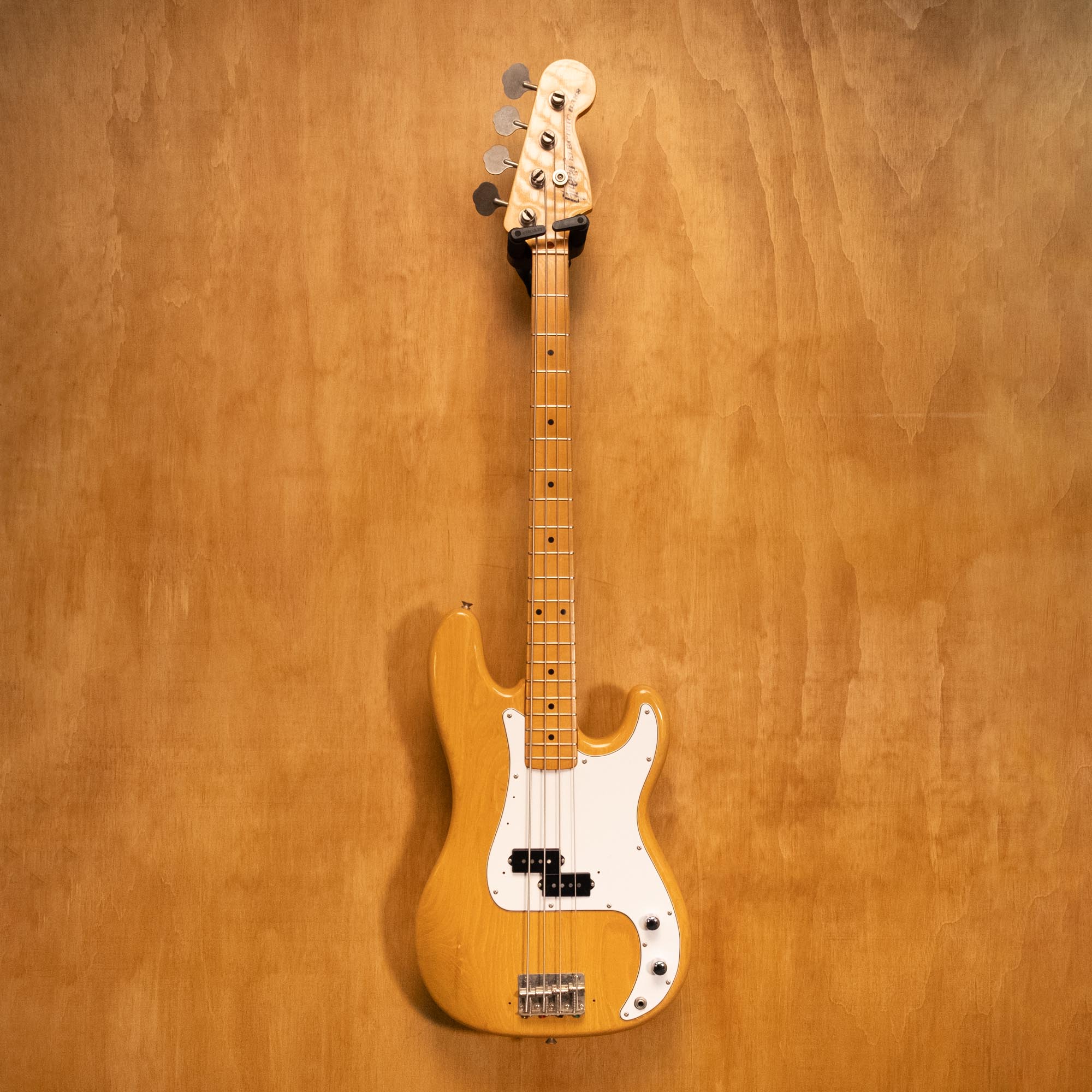 Greco PB420 P-Style bass guitar in natural finish, MIJ craftsmanship, showcasing the body and neck profile.