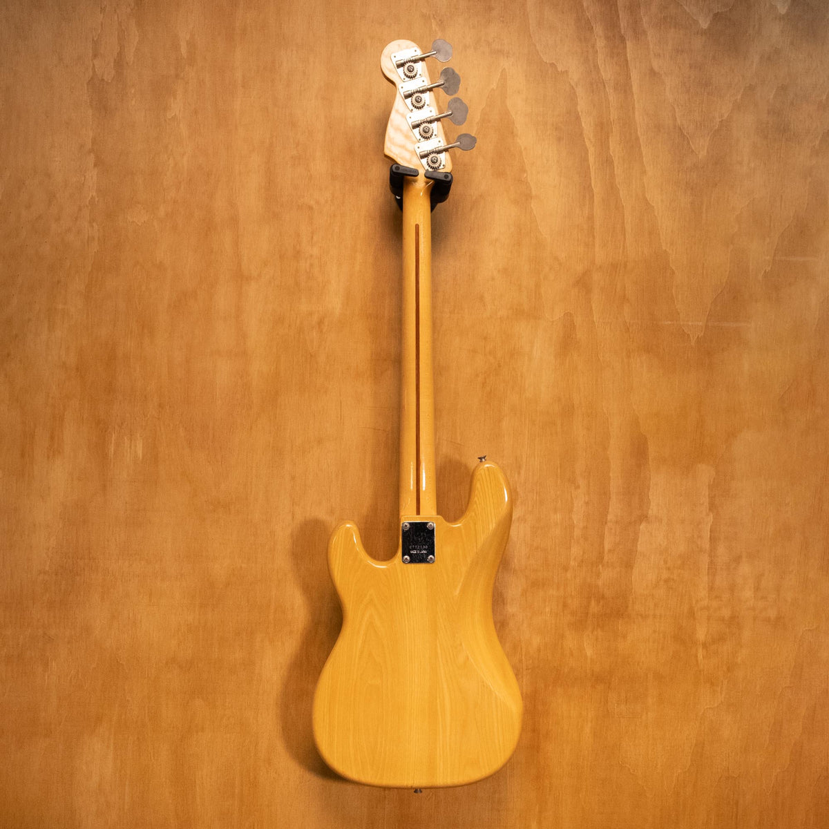 Greco PB420 P-Style bass guitar in natural finish, showcasing the body and neck of this preowned MIJ bass guitar.