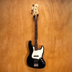 System Craft Mod Fretless Jazz Bass Guitar in black, showing its sleek body and fretless fingerboard, perfect for jazz and bass enthusiasts.
