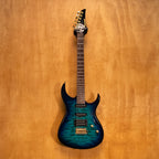 Fernandes FGZ-420 electric guitar MIJ with sunburst finish, solid body, and six-string design, shown from a front angle.