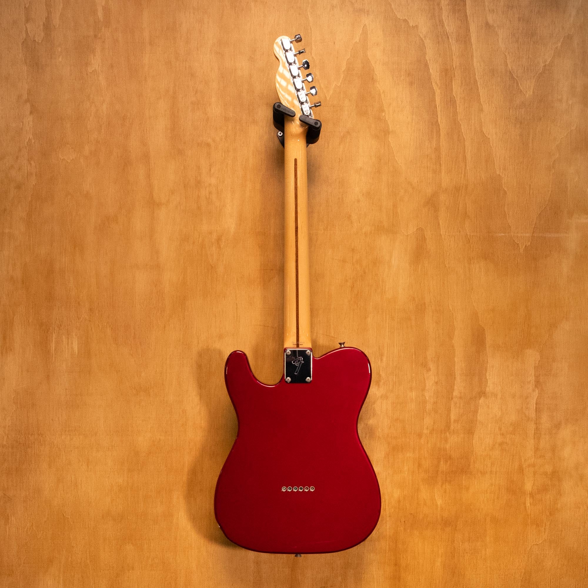 Fender Japan '71 Telecaster electric guitar in Candy Apple Red with maple neck and single-cutaway body, shown from front view.