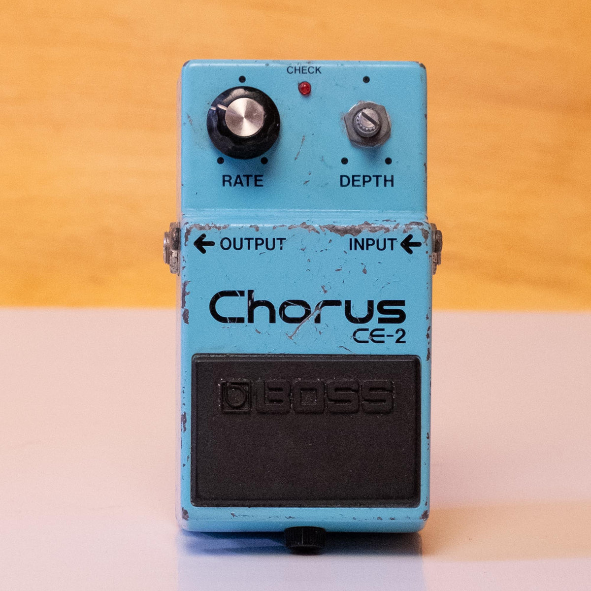 BOSS CE-2 Chorus guitar effects pedal shown with controls and footswitch, used effect pedal for electric guitars.