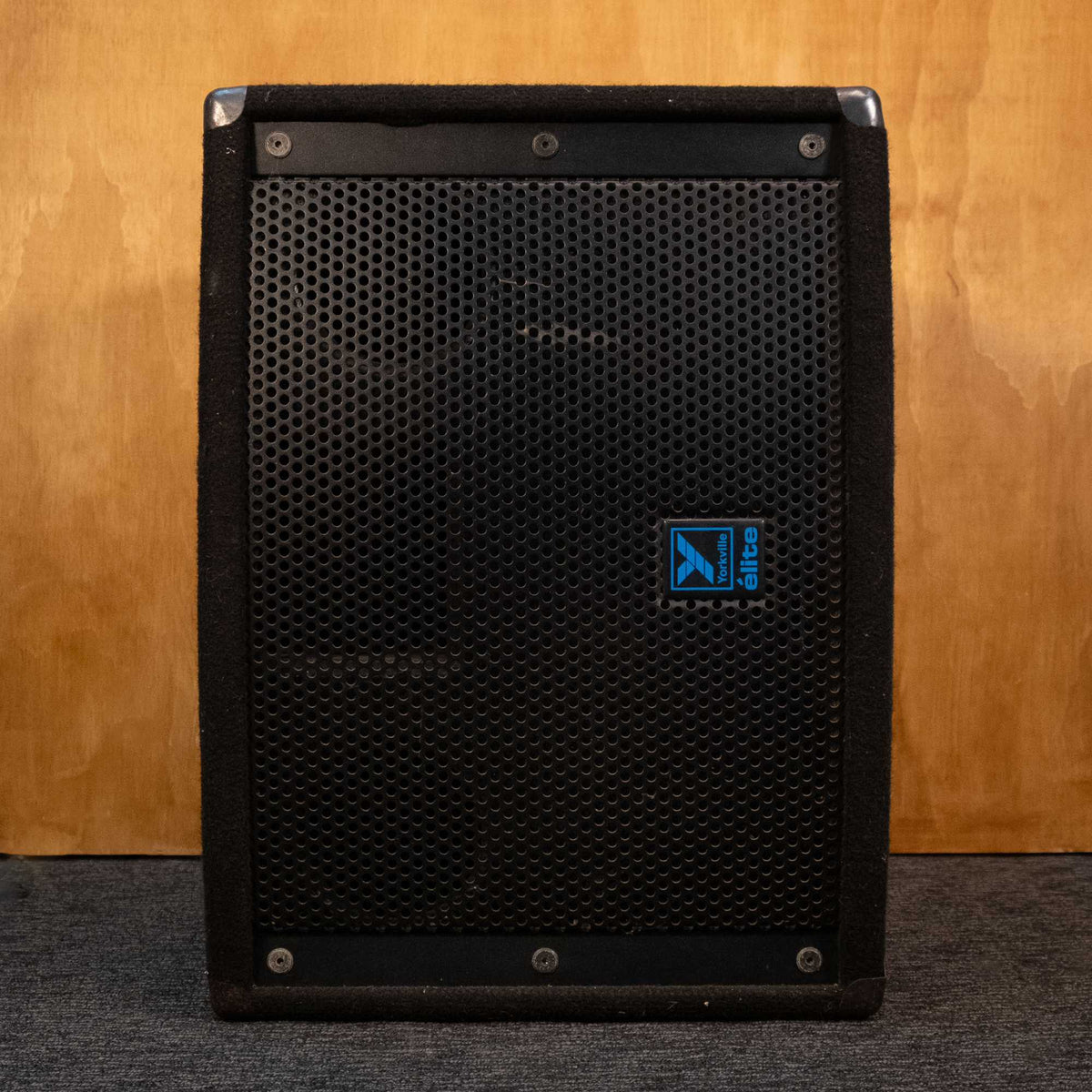 Yorkville Elite LS700P powered subwoofer, black speaker with control panel and ports, designed for professional audio setups