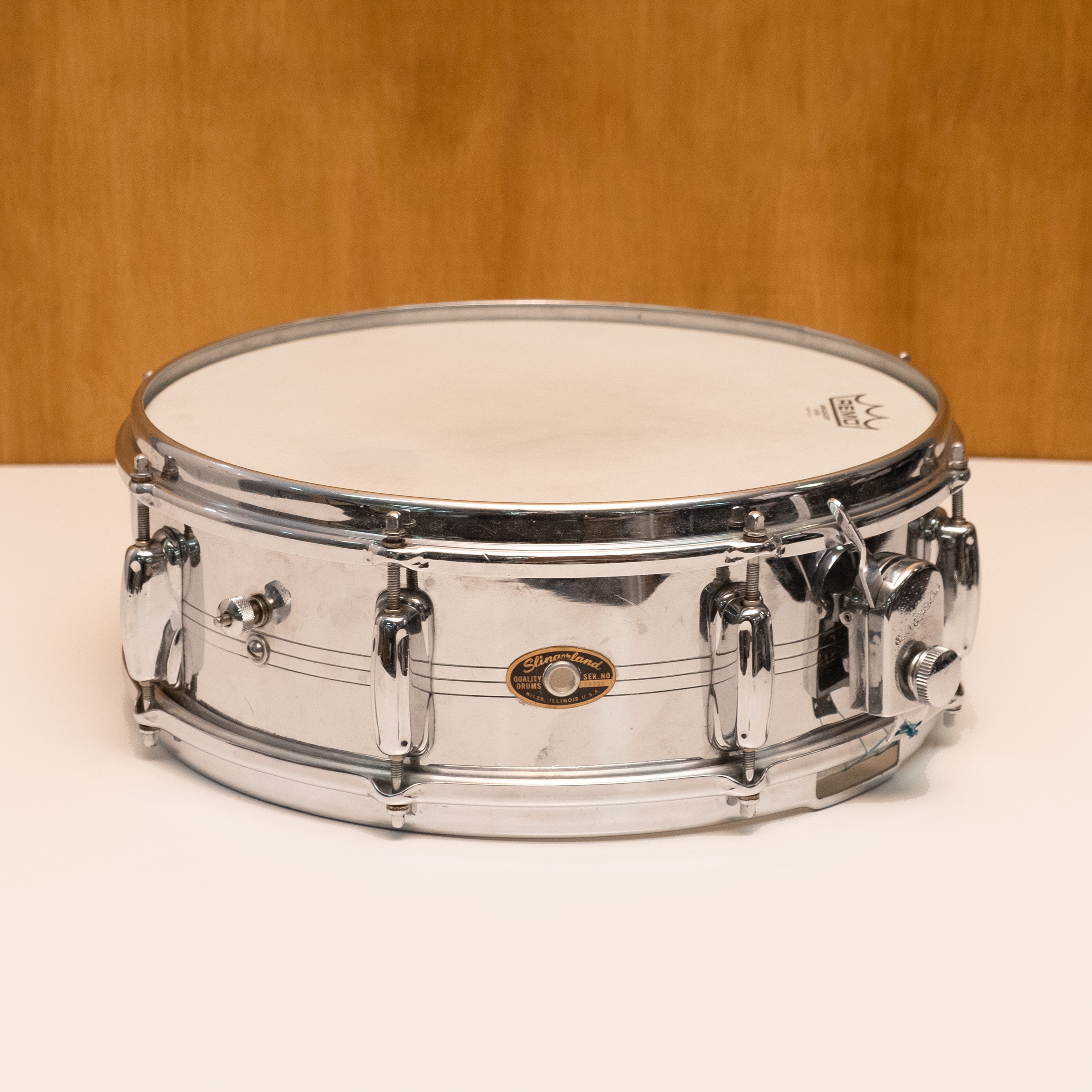 Slingerland Vintage Mid-'60s Chrome Over Brass 14 x 5 inch 8 Lug Snare Drum - Preloved