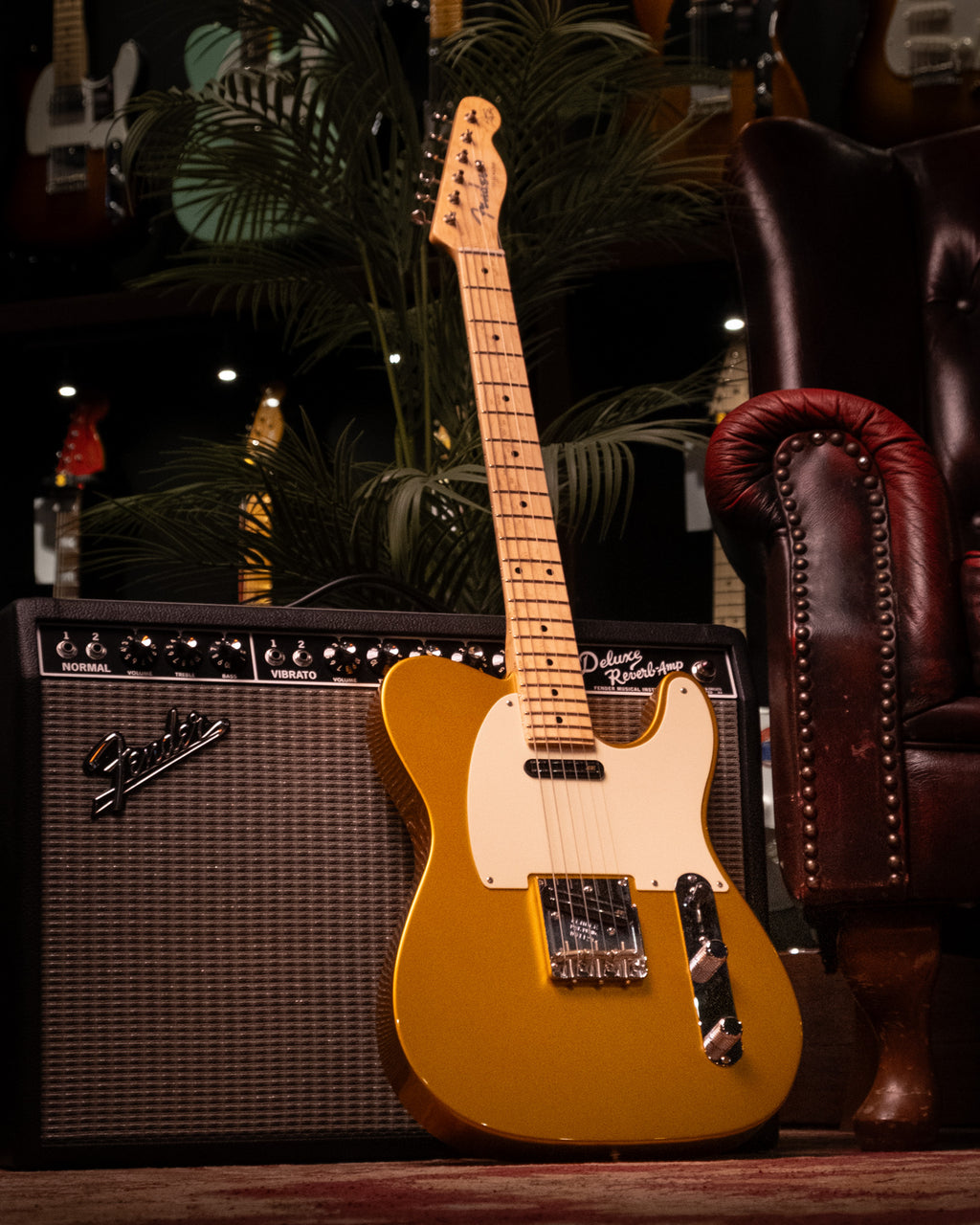 Fender Custom Shop Danny Gatton Signature Telecaster Electric Guitar with Maple Fretboard in Frost Gold