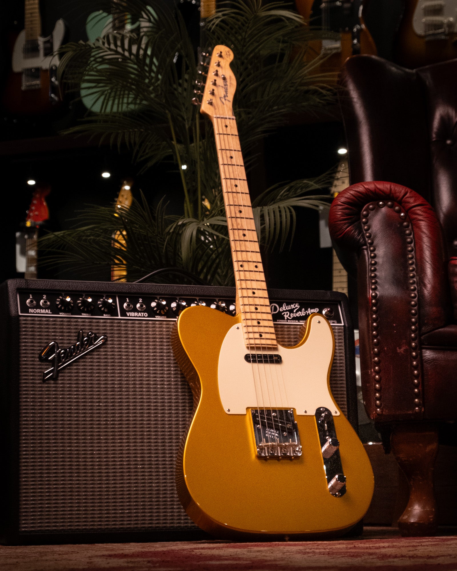 Fender Custom Shop Danny Gatton Signature Telecaster Electric Guitar with Maple Fretboard in Frost Gold