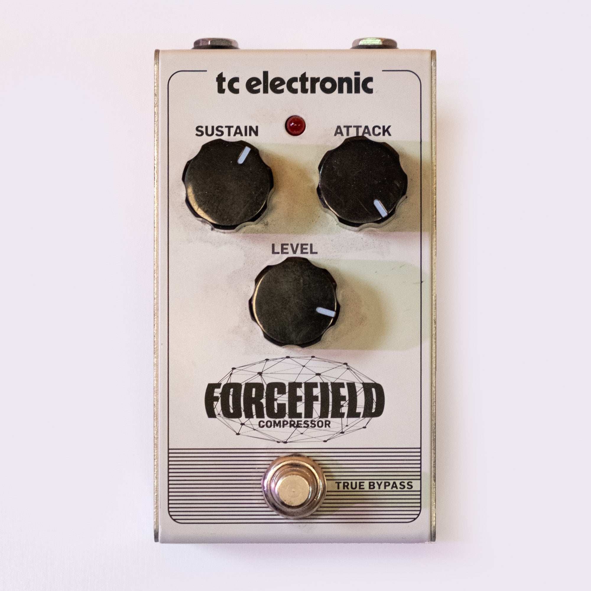 TC Electronic Forcefield Compressor guitar effects pedal, close-up image showing controls and compact design.