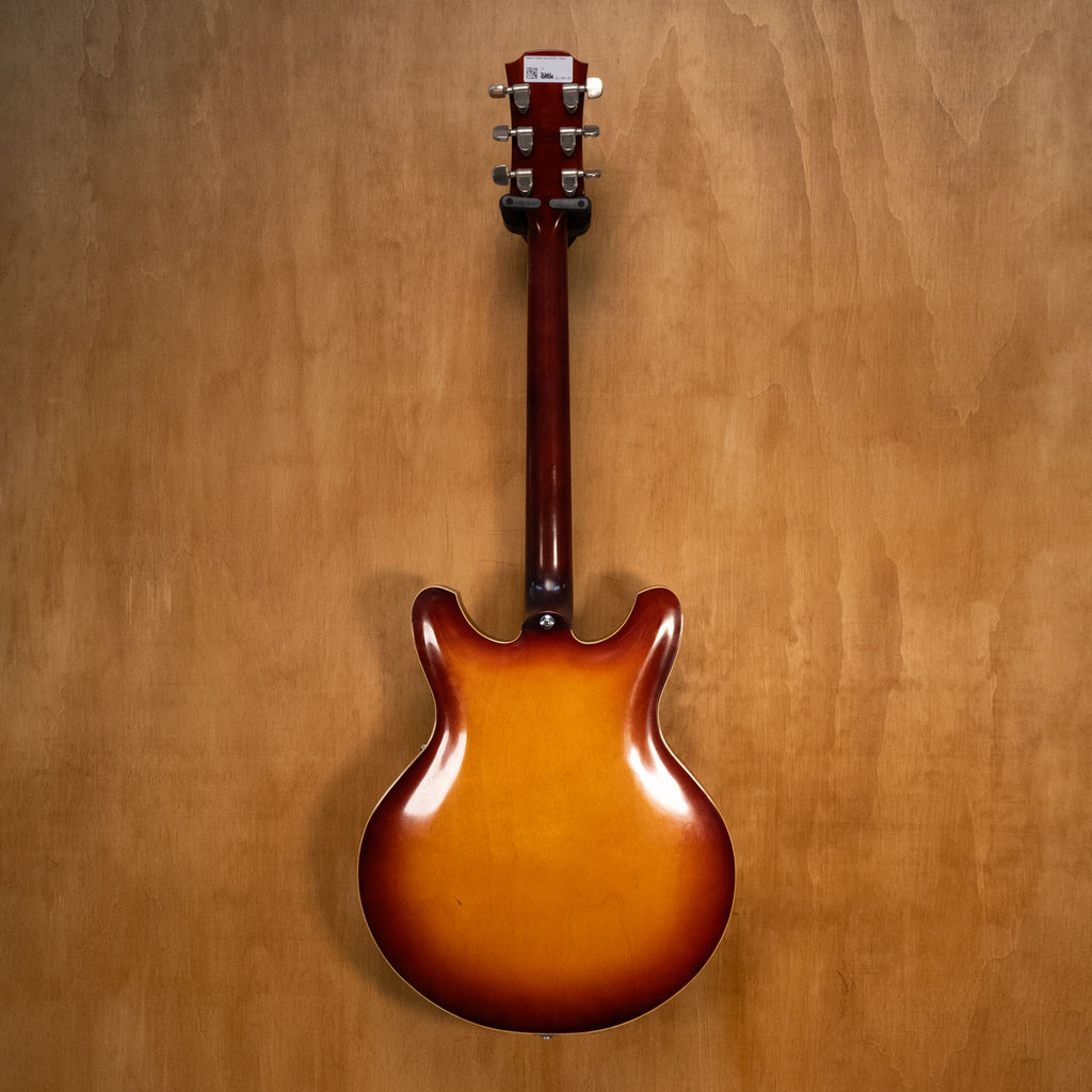 Yamaha SA-60 electric guitar made in Japan, shown in image with sunburst finish, solid body, and six-string design.