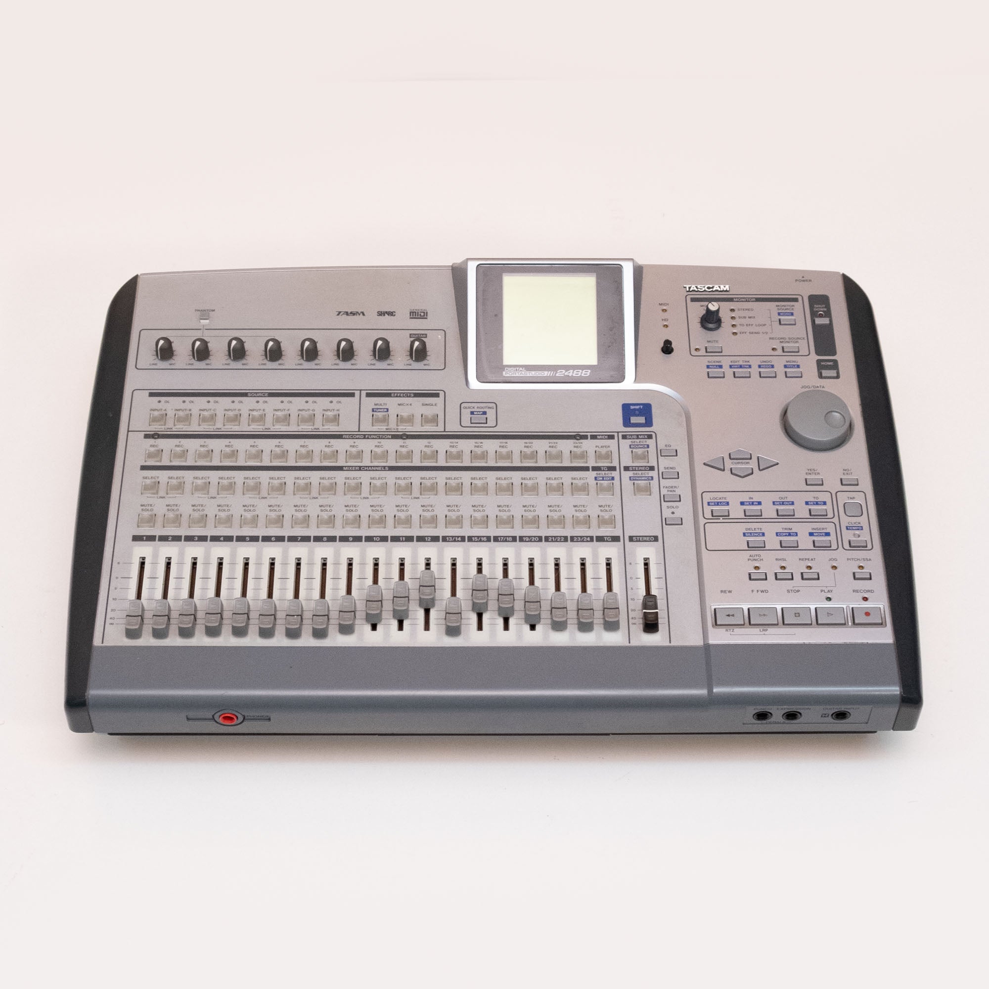 Preloved TASCAM Digital Portastudio 2488 recorder showing control panel and display screen.