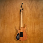 Ormsby Hype Run 18 standard scale 7-string electric guitar in walnut finish, showing the body and neck details.