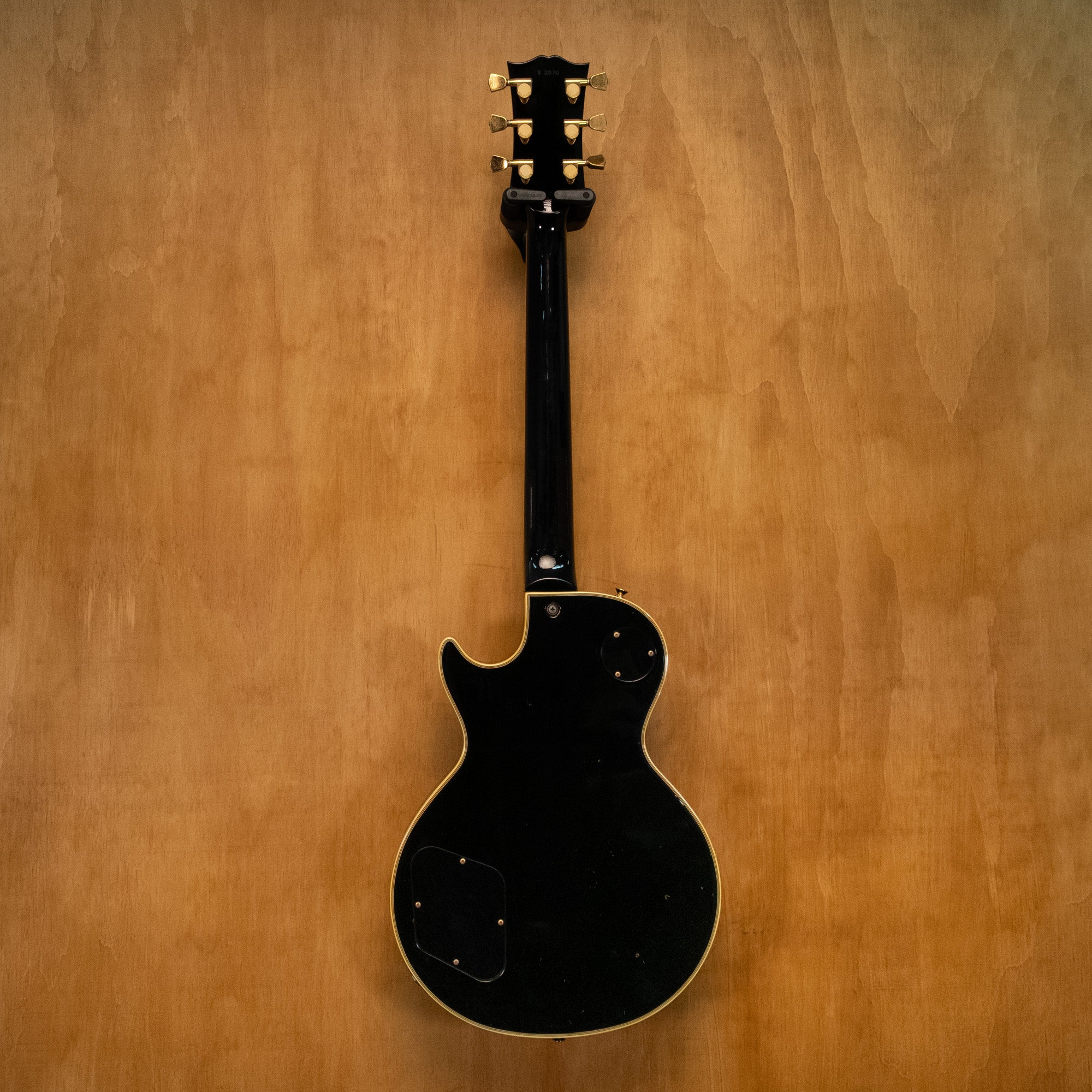 Greco LP Custom EGC-480 electric guitar in black with humbucking pickups and vintage hardware, made in Japan, '89 model.