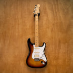 Fender Stratocaster ST-STD HSS electric guitar in 3-tone sunburst finish with maple neck, made in Japan, year 2007.