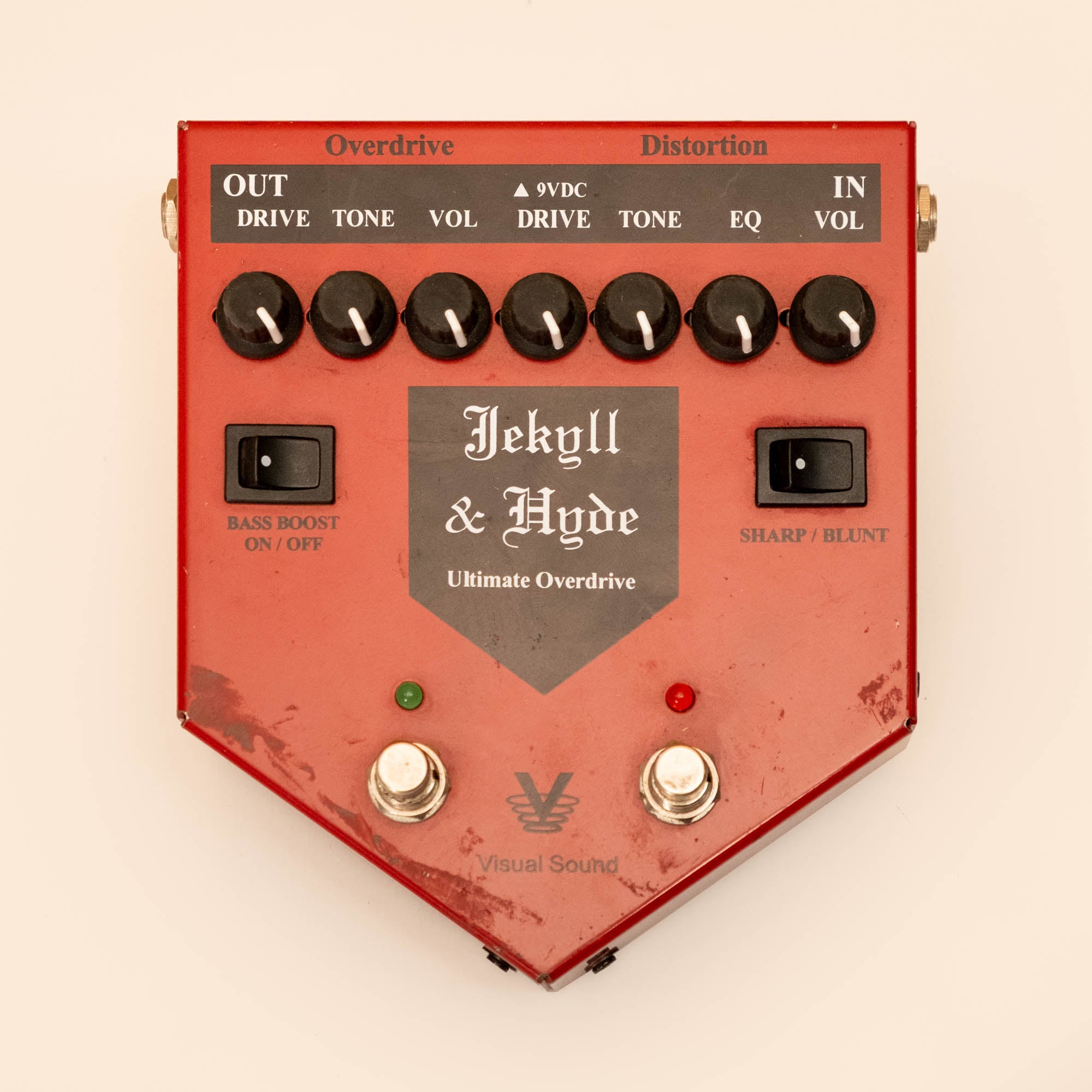 Secondhand Visual Sound Jekyll and Hyde Ultimate Overdrive Distortion Guitar Effects Pedal on a white background