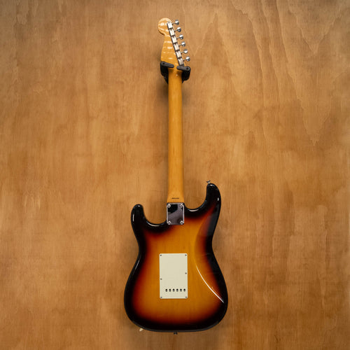 Fender Stratocaster Classic '60s electric guitar in 3-tone sunburst finish, made in Japan, showing the body and neck profile.