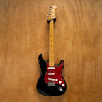 Fender '57 Stratocaster electric guitar in black, made in Japan, with vintage-style body and chrome hardware, image DSCF9808.