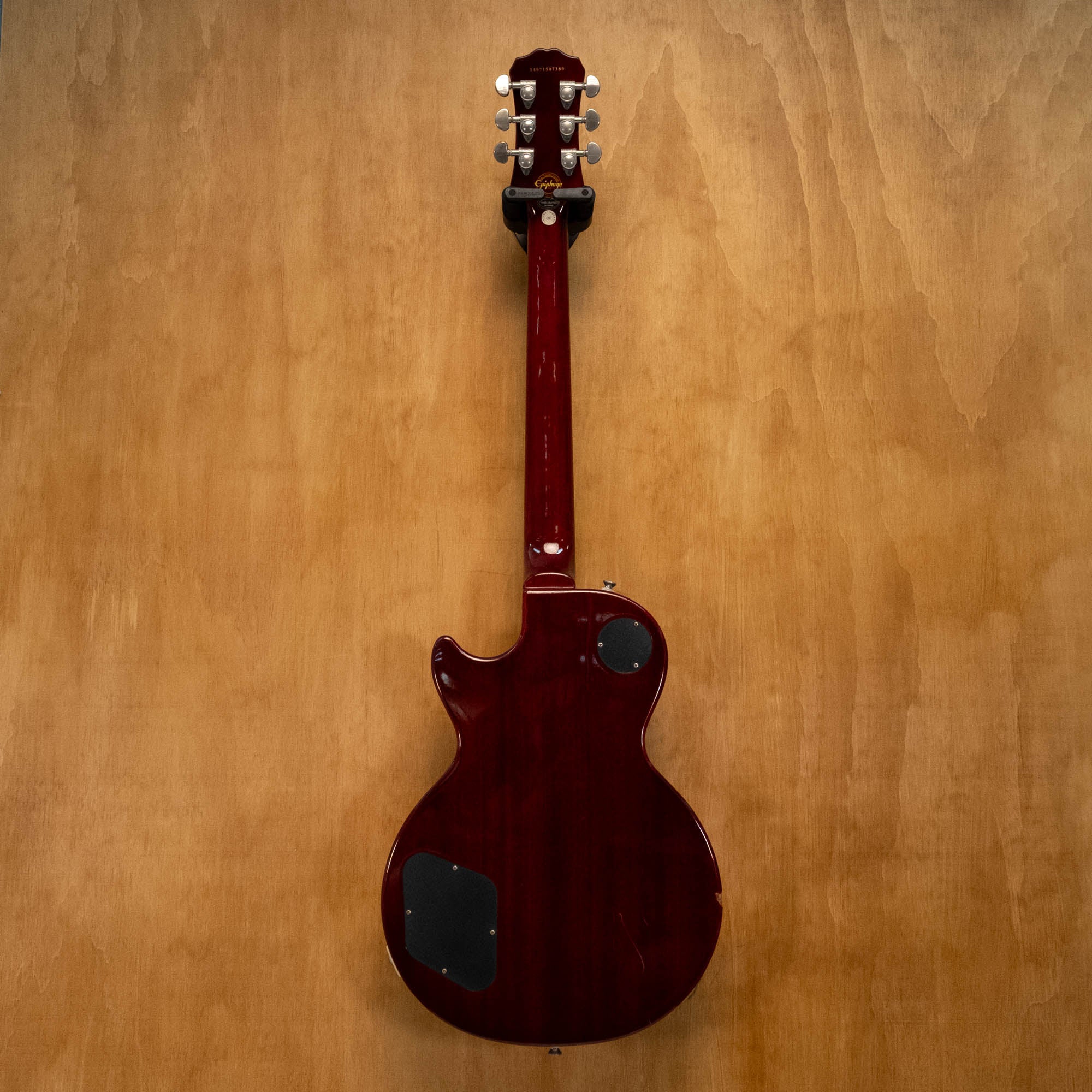Epiphone Les Paul Standard Plus Top Pro electric guitar in Honey Burst finish, showing the body and neck detail.