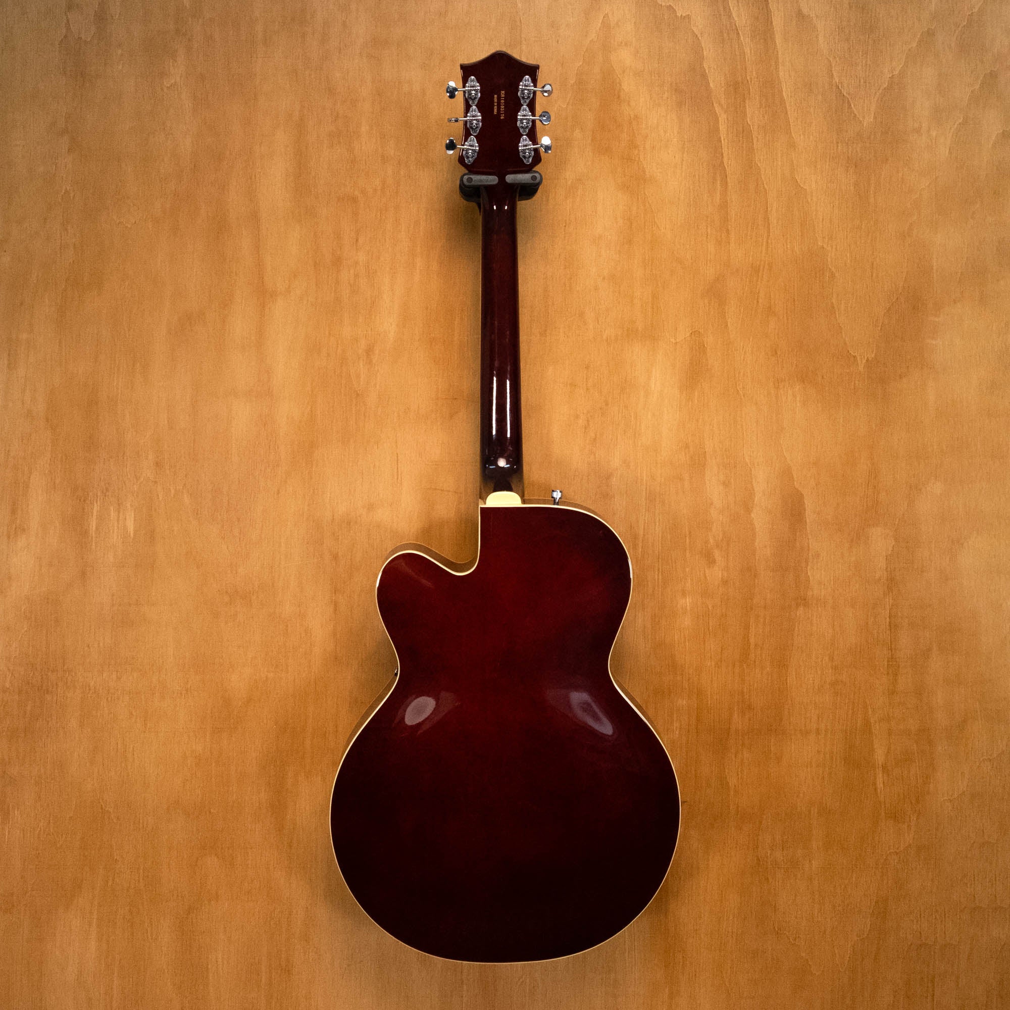 Gretsch Electromatic G5120 electric guitar with TV Jones pickups, showcasing its body, pickups, and vintage-style finish.