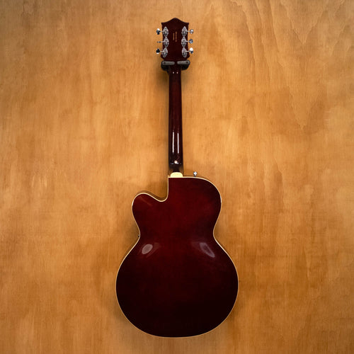 Gretsch Electromatic G5120 electric guitar with TV Jones pickups, showcasing its body, pickups, and vintage-style finish.