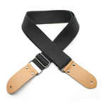 Black cotton guitar strap from DSL Straps Weaving Series, designed for comfortable, stylish support during playing.