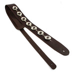 DSL Straps Designers Series Concho Leather Guitar Strap 2.5in - Saddle Brown Star