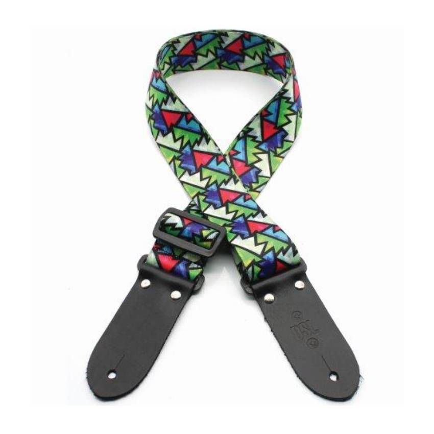 DSL Straps Weaving Series Digital Print Poly Guitar Strap 2in - QS Green