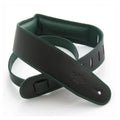 DSL Straps Premium Series Garment Leather Guitar Strap 2.5in Padded Garment - Black/Green