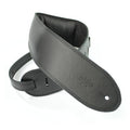 DSL Premium Padded Garment Leather Guitar Strap 3.5" - Black/Black
