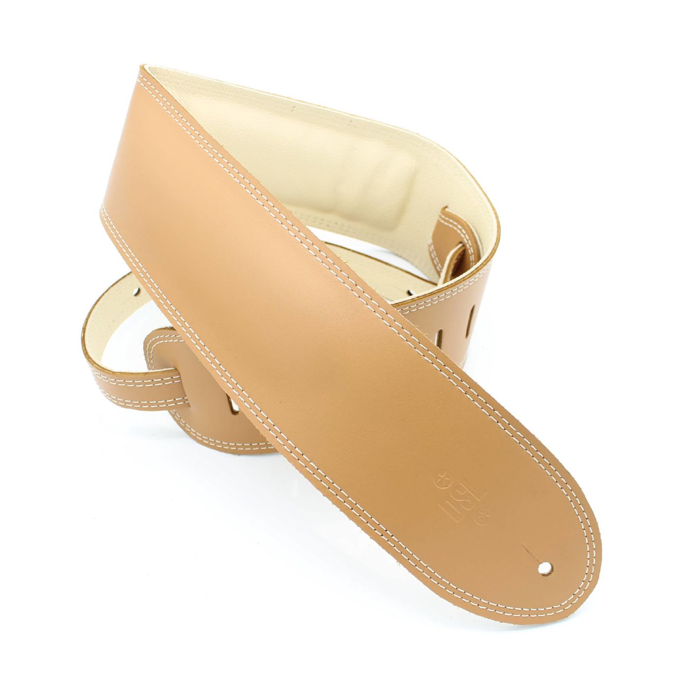 DSL Straps Premium Series Garment Leather Guitar Strap 3.5in Padded Garment - Tan/Beige