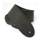 DSL Straps Premium Series Rolled Edge Leather Guitar Strap 3.5in - Black/Black