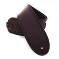 DSL Straps Premium Series Rolled Edge Leather Guitar Strap 3.5in - Saddle Brown/Black