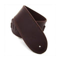 DSL Straps Premium Series Rolled Edge Leather Guitar Strap 3.5in - Saddle Brown/Brown