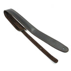 DSL Straps Premium Series Suede Guitar Strap 2.5in Leather & Padded Suede - Black/Brown