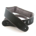 DSL Premium Padded Suede/Leather Guitar Strap 2.5" - Black/Grey