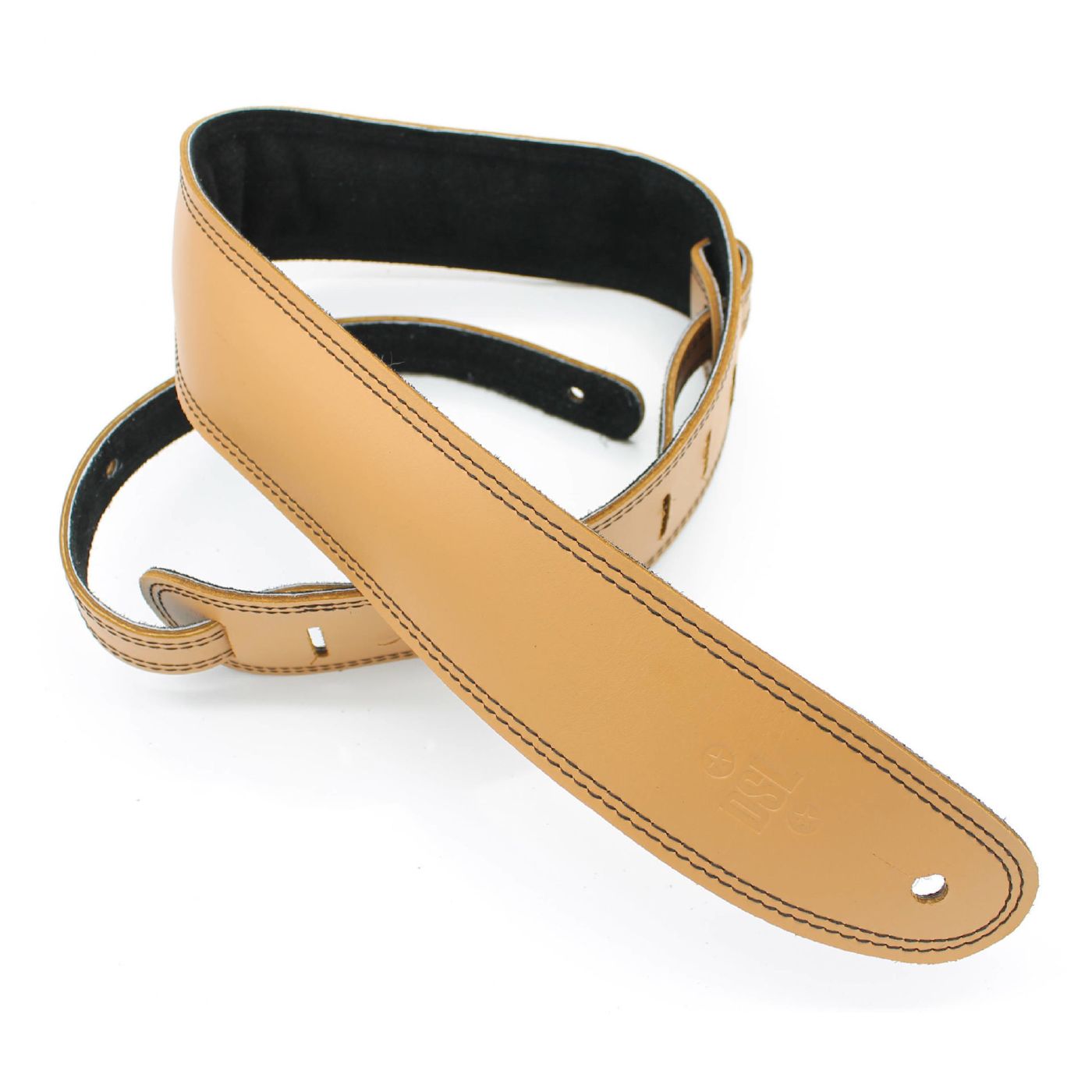 DSL Straps Premium Series Suede Guitar Strap 2.5in Leather & Padded Suede - Tan/Black