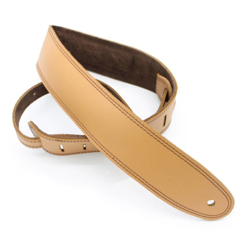 DSL Straps Premium Series Suede Guitar Strap 2.5in Leather & Padded Suede - Tan/Brown