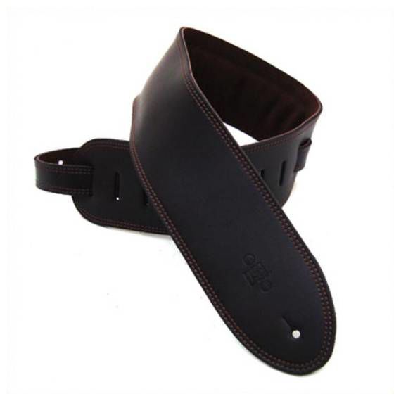 DSL Straps Premium Series Suede Guitar Strap 3.5in Leather & Padded Suede - Black/Brown