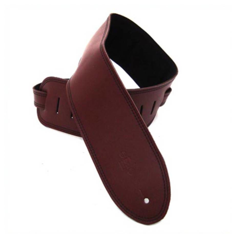 DSL Straps Premium Series Suede Guitar Strap 3.5in Leather & Padded Suede - Maroon/Black