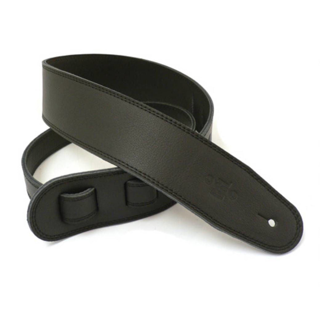 DSL Premium Triple Padded Garment Leather Guitar Strap 2.5" - Black