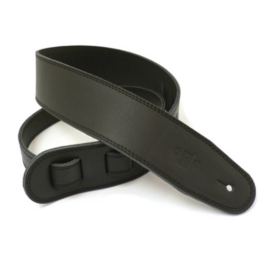 DSL Straps Premium Series Triple Garment Leather Guitar Strap 2.5in - Black