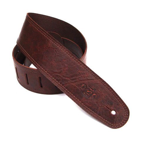 DSL Straps Premium Series Distressed Leather Guitar Strap 3.5in - Distressed Brown