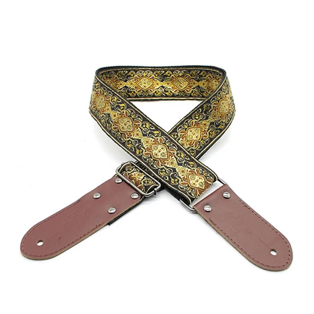 DSL Straps Weaving Jacquard Weaving Guitar Strap 2"  - APR Gold